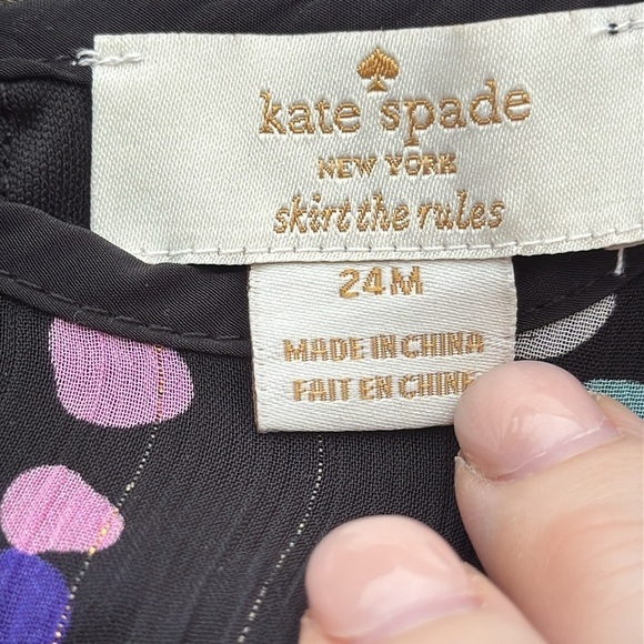 Kate Spade ♠️ little girls polka dot ruffle dress, size 24m - Picture 3 of 5